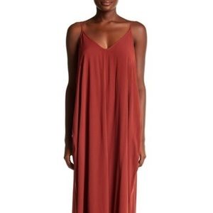 Love Stitch maxi dress in rust color